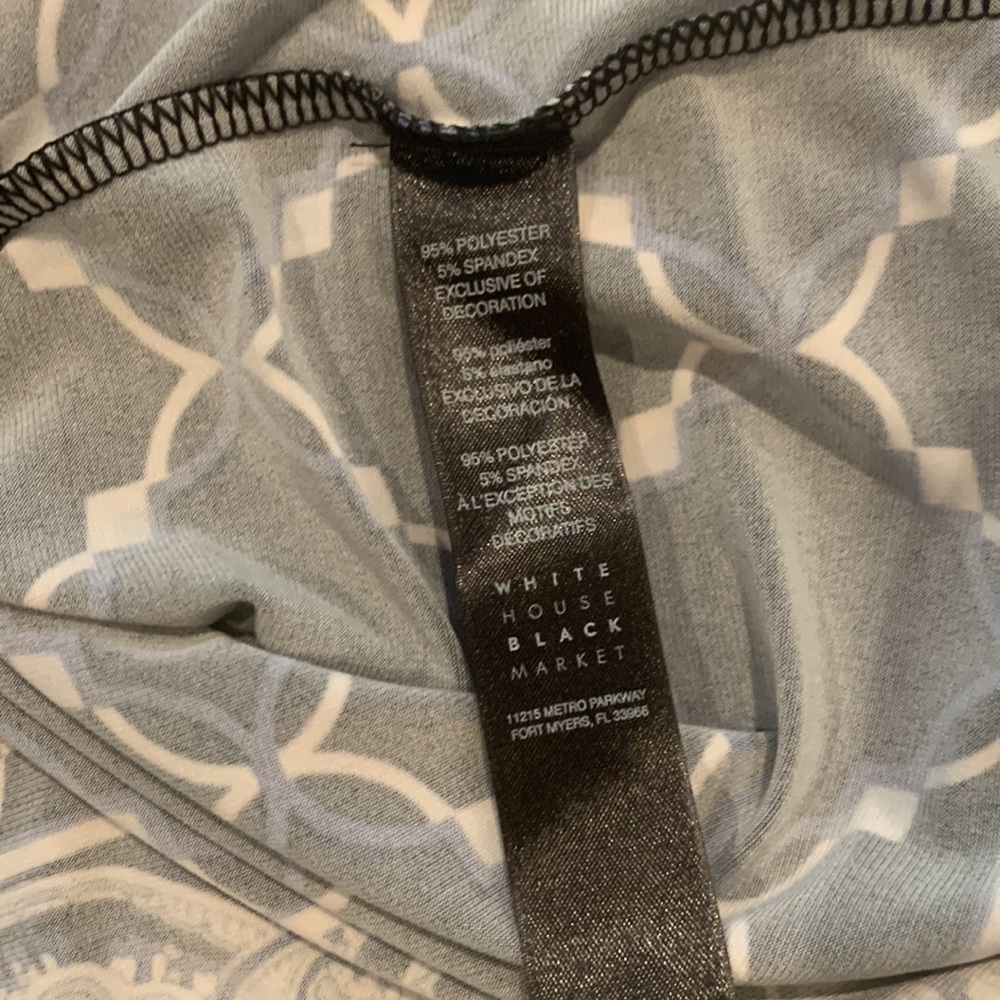 WHBM black blue geo print tunic/dress Sz XS - Picture 7 of 8
